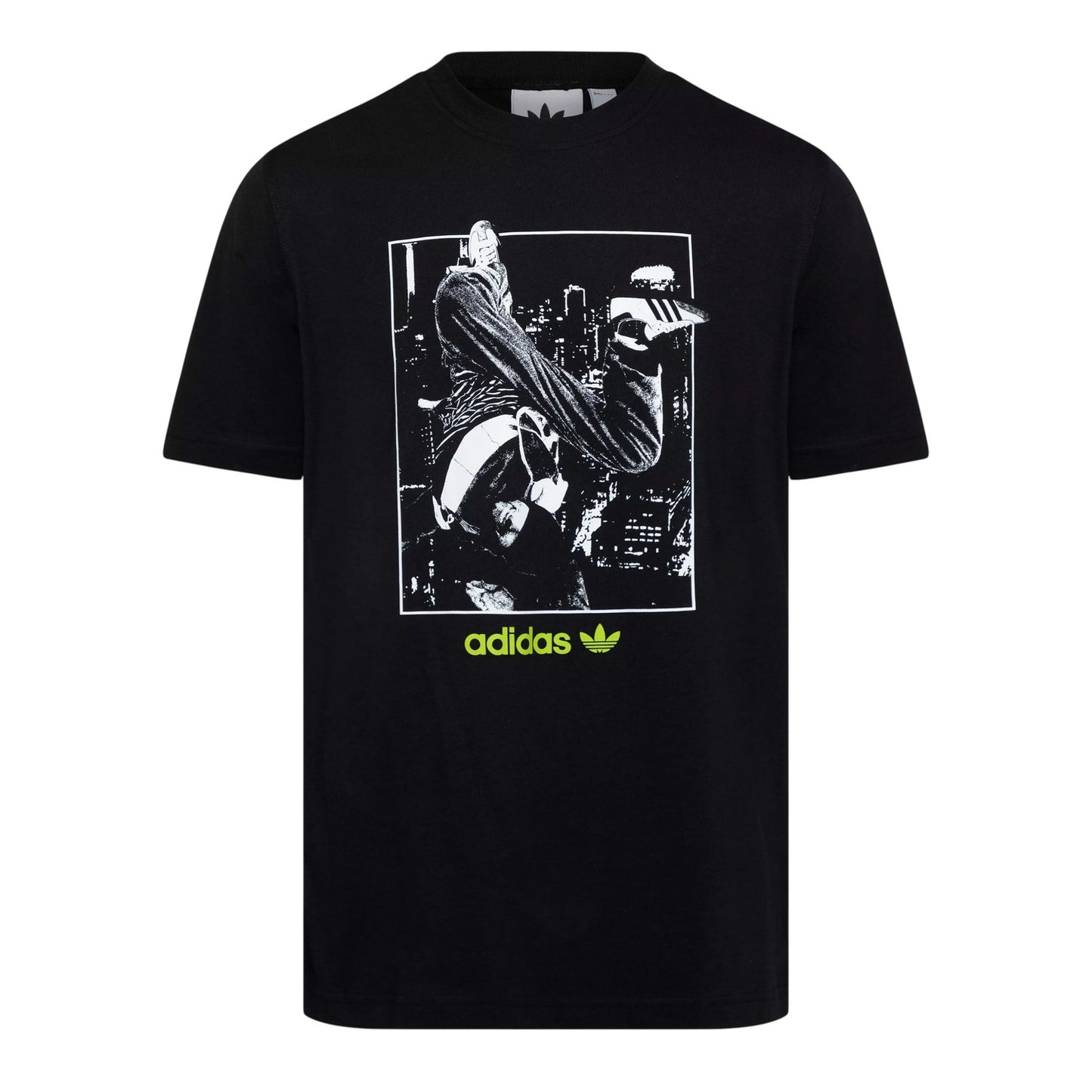 Black - Front - Adidas Mens Samba Poster Cotton T-Shirt