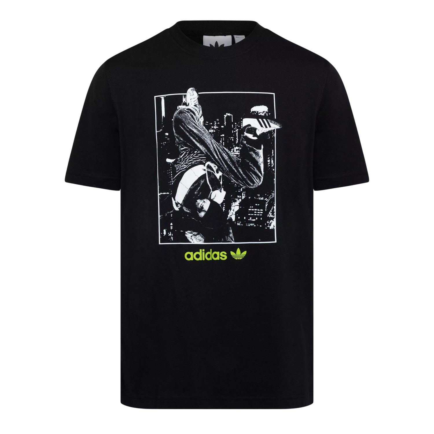 Black - Front - Adidas Mens Samba Poster Cotton T-Shirt