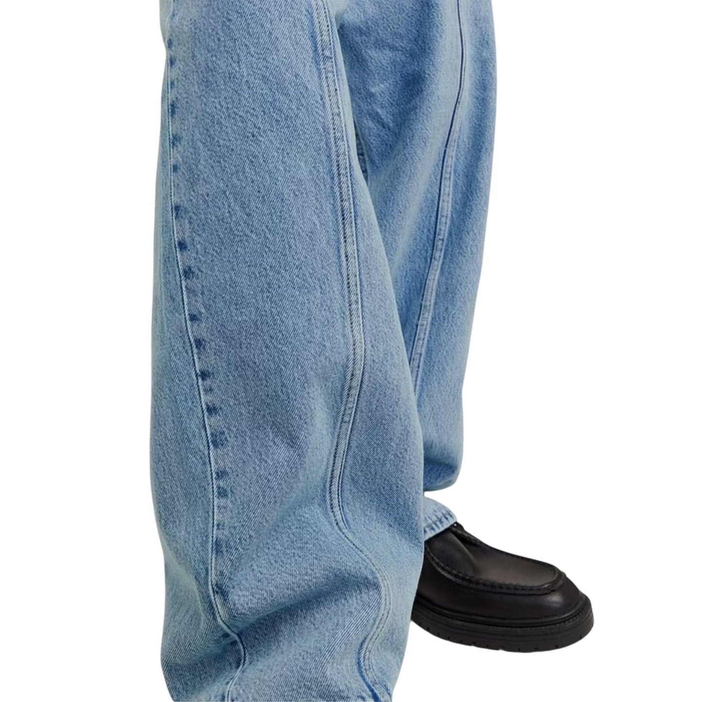 Blue Denim - Pack Shot - Jack And Jones Mens Denim Relaxed Wide Leg Jeans