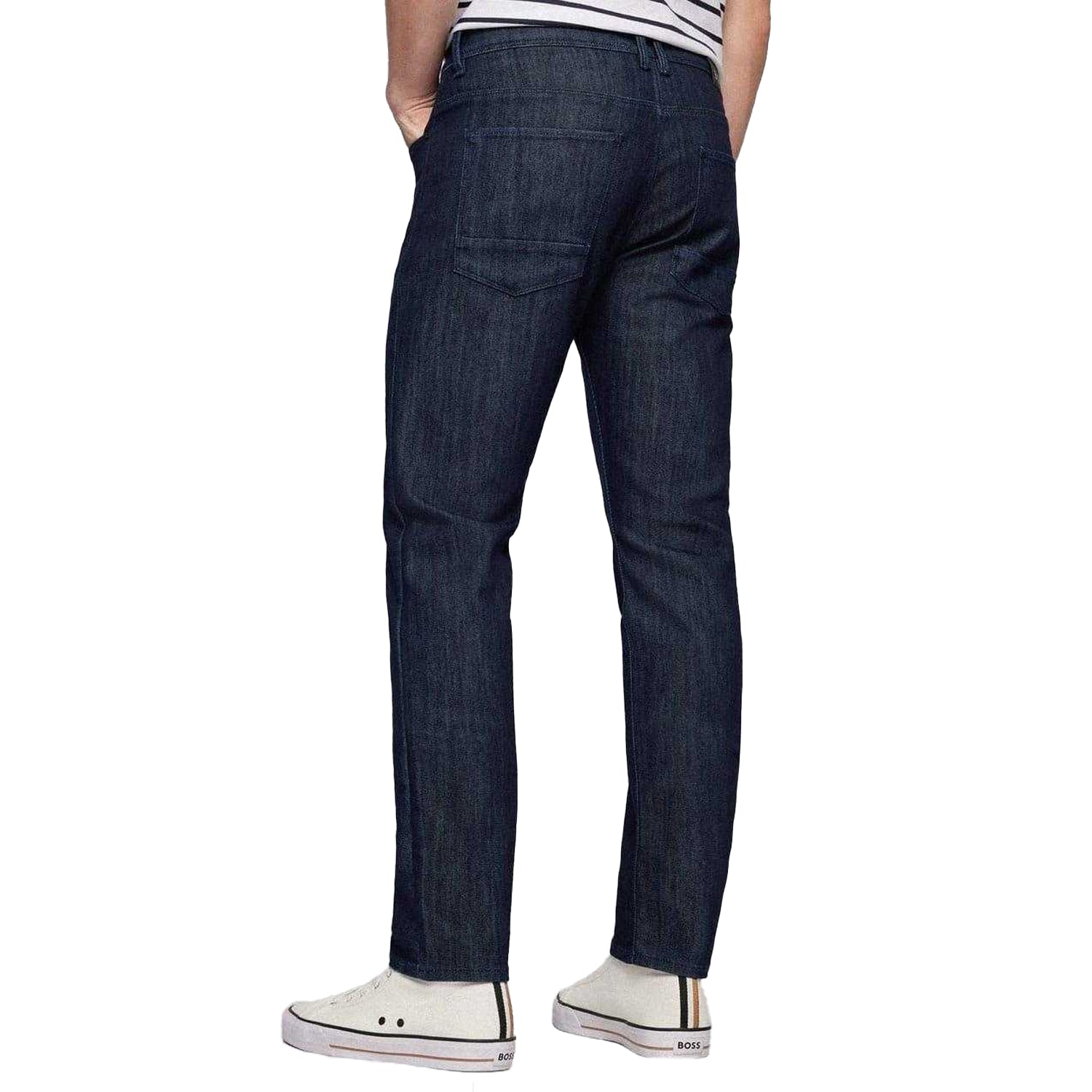 Navy - Back - Boss Mens Delaware3 Slim Jeans