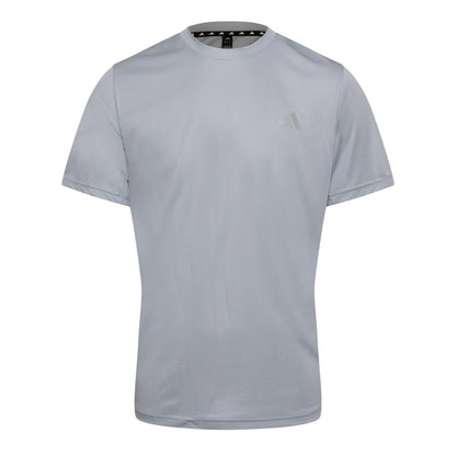Silver - Front - Adidas Mens Train Essentials Logo T-Shirt