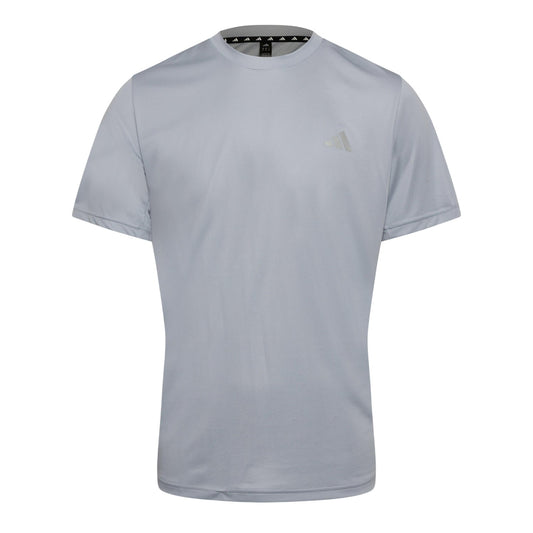Silver - Front - Adidas Mens Train Essentials Logo T-Shirt
