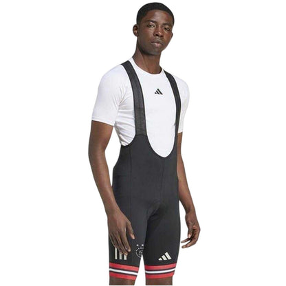 Black-Red-White - Lifestyle - Adidas Mens AFC Ajax Padded Crotch Cycling Bib Shorts