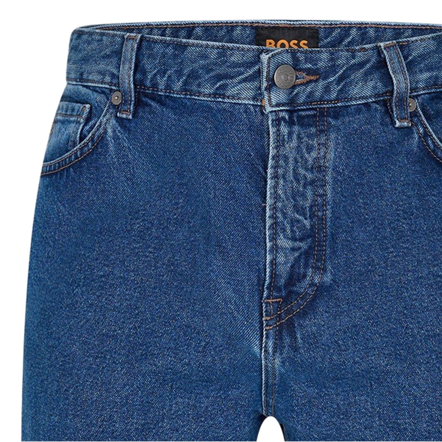 Turquoise-Aqua - Side - Boss Mens Re.Maine Denim 5 Pockets Jeans