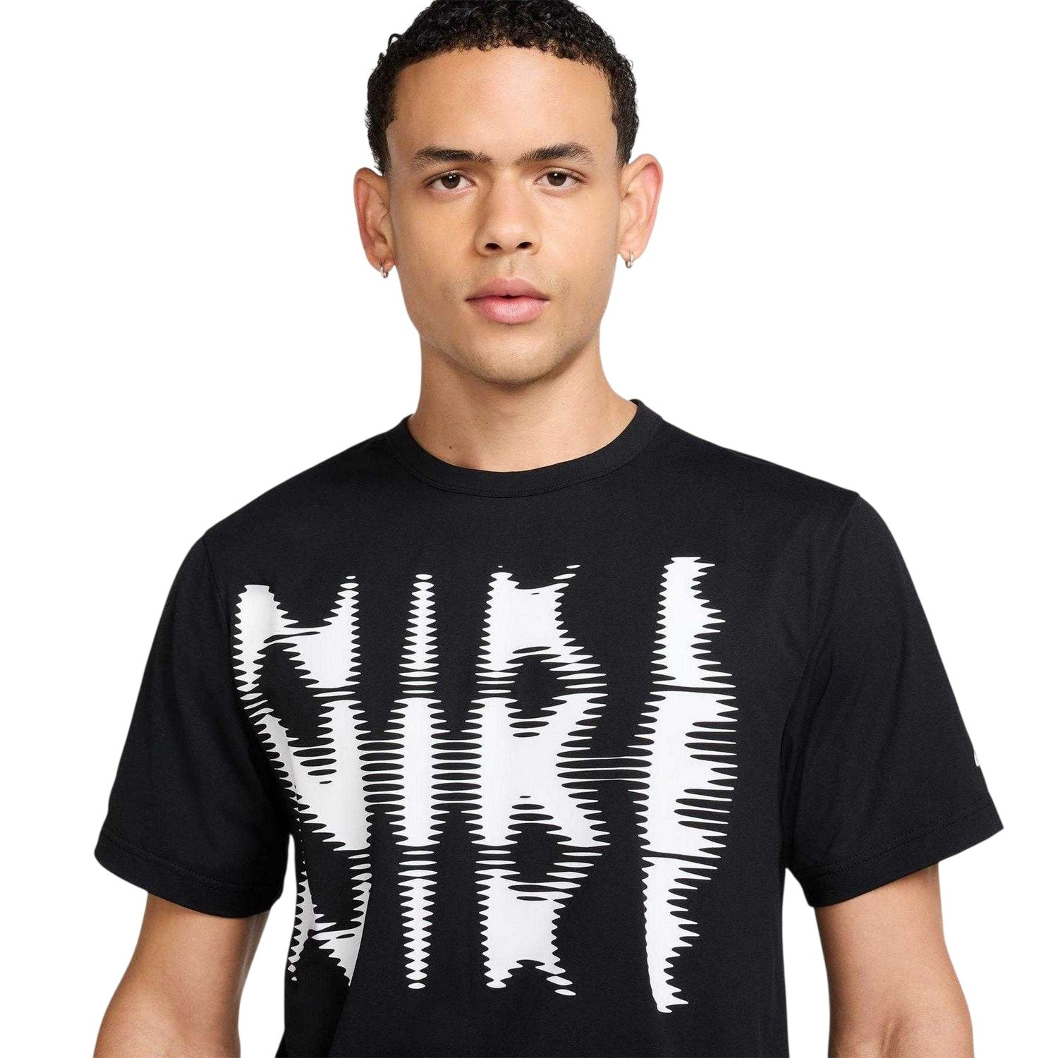 Black-White - Side - Nike Mens Hyverse Logo Dri-FIT T-Shirt