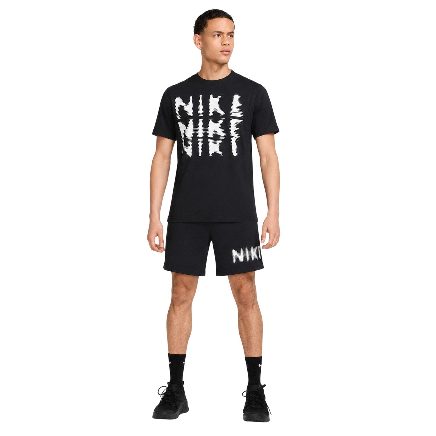 Black-White - Lifestyle - Nike Mens Hyverse Logo Dri-FIT T-Shirt