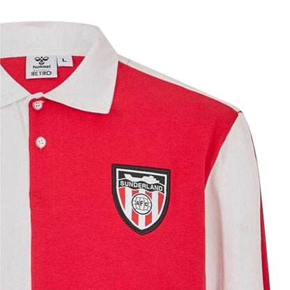 Red-White - Side - Hummel Mens Sunderland AFC Retro Long-Sleeved Football Shirt
