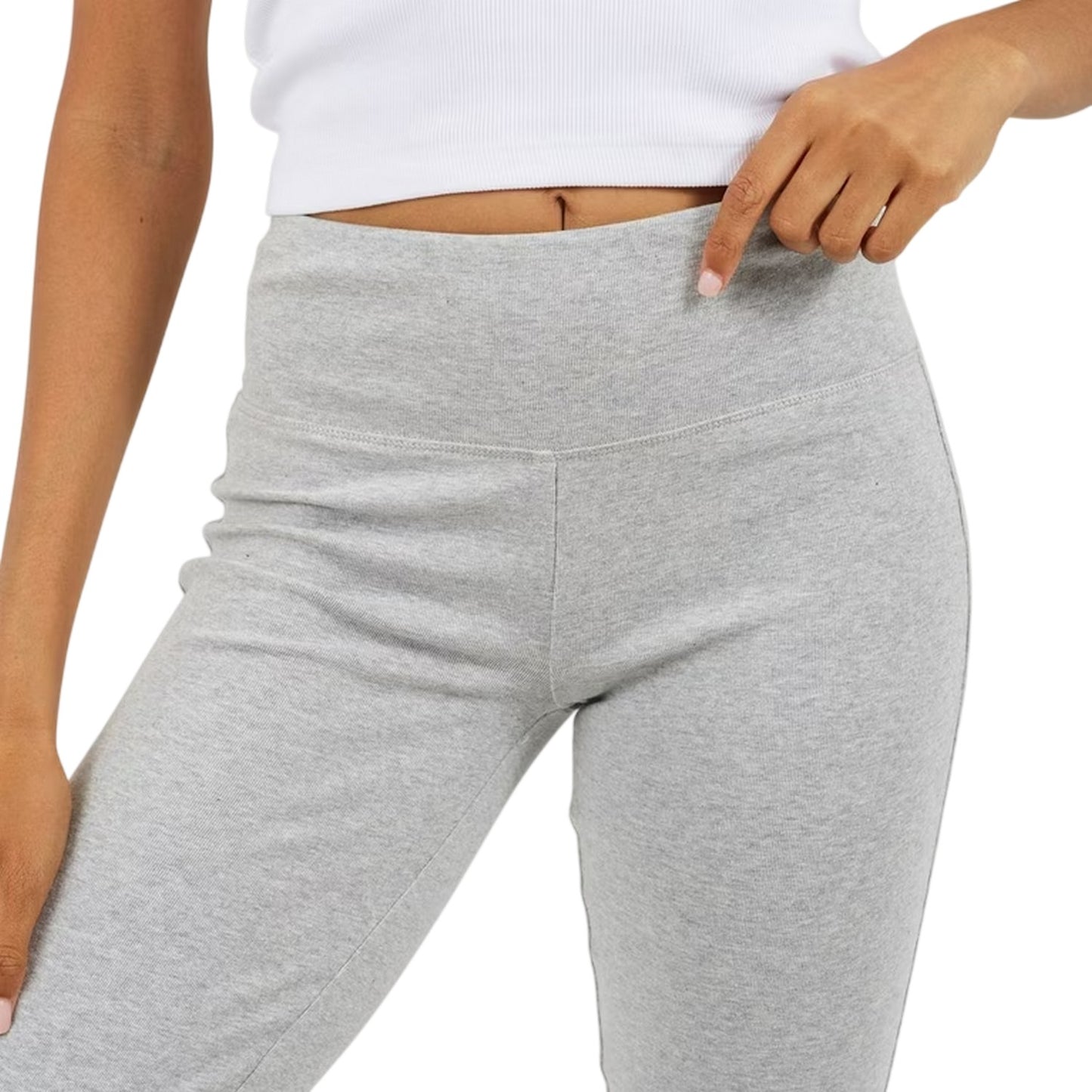 Light Grey Marl - Side - Brave Soul Womens-Ladies Flared Yoga Pants