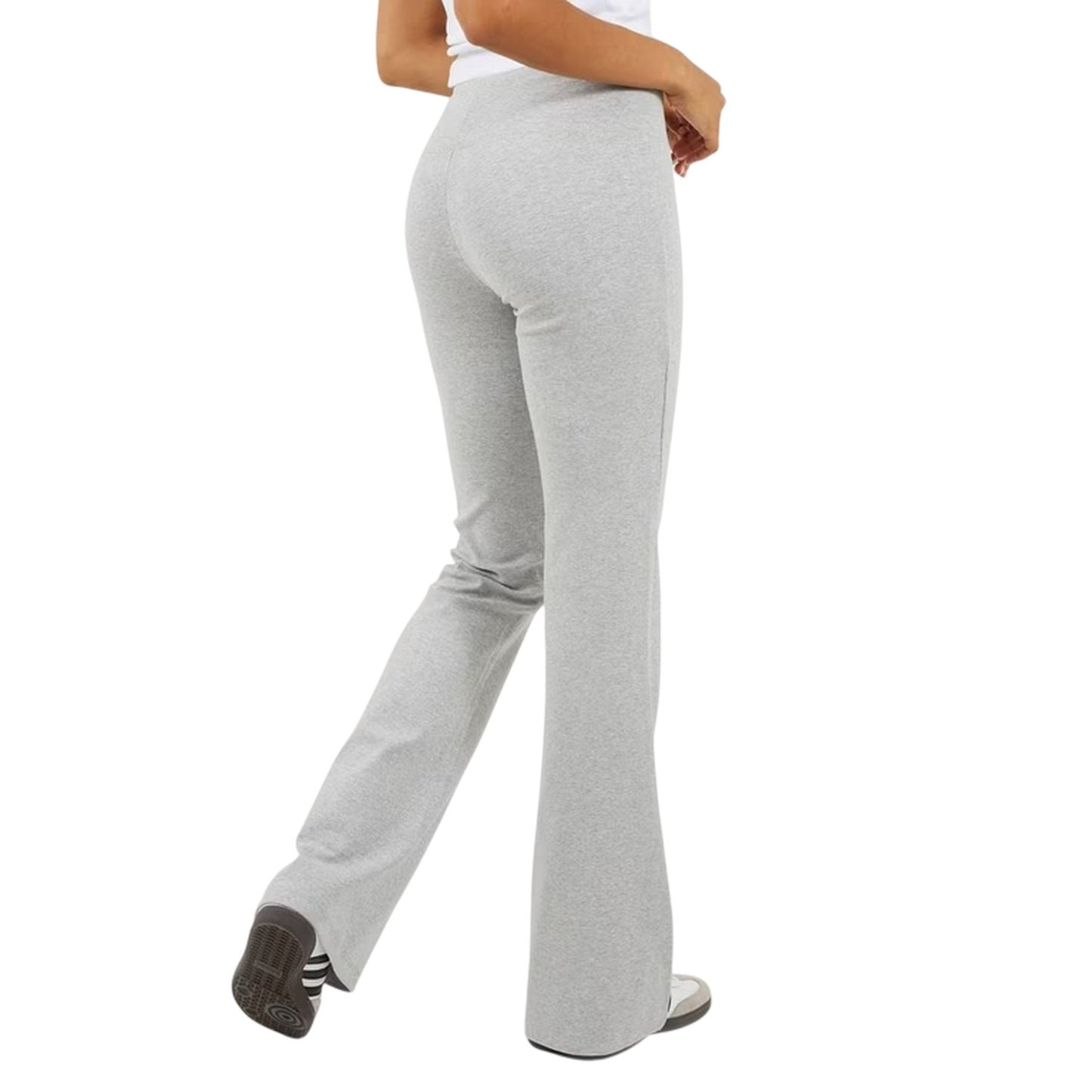 Light Grey Marl - Lifestyle - Brave Soul Womens-Ladies Flared Yoga Pants