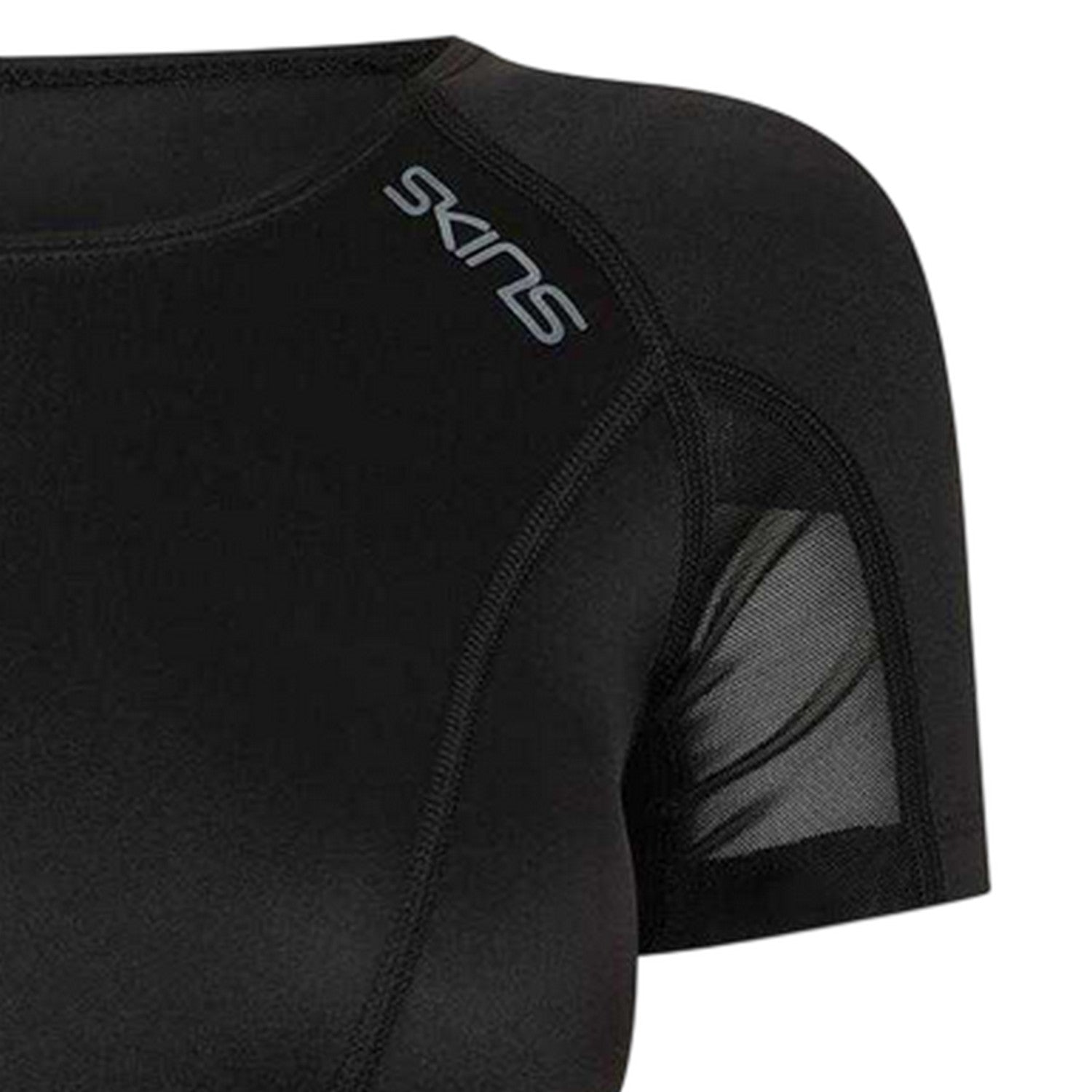 Black - Side - Skins Womens-Ladies Dnamic Performance Boat Neck Gym Top
