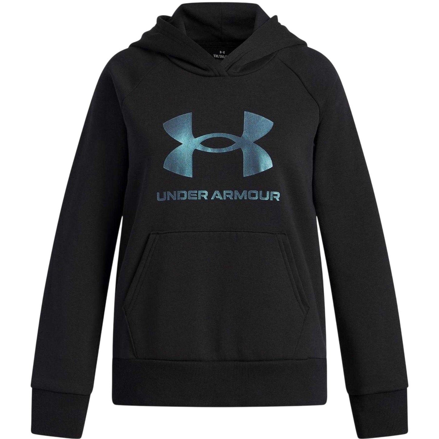 Black - Front - Under Armour Childrens-Kids ZNE Metallic Logo Hoodie