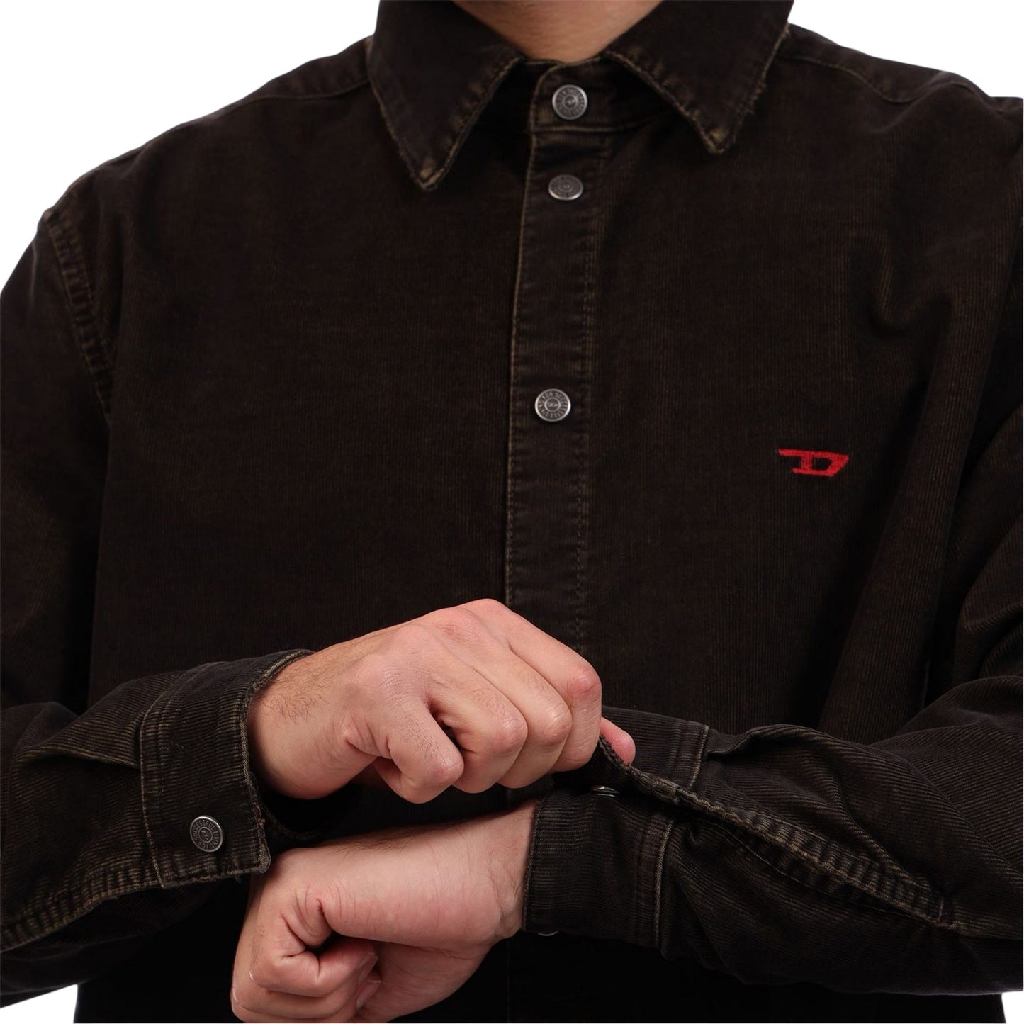 Brown - Side - Diesel Mens Simply Plain Overshirt
