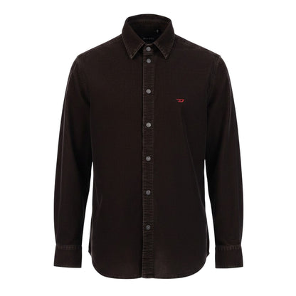 Brown - Front - Diesel Mens Simply Plain Overshirt