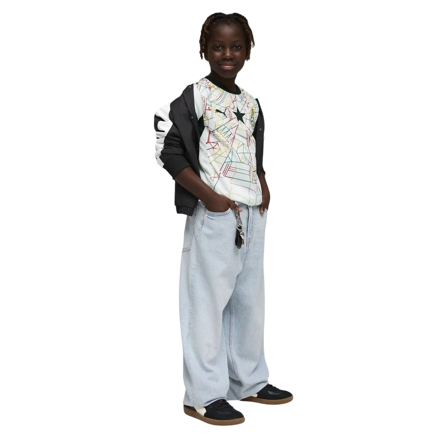 White-Red - Pack Shot - Puma Childrens-Kids Ghana World Cup 2026 Football Shirt