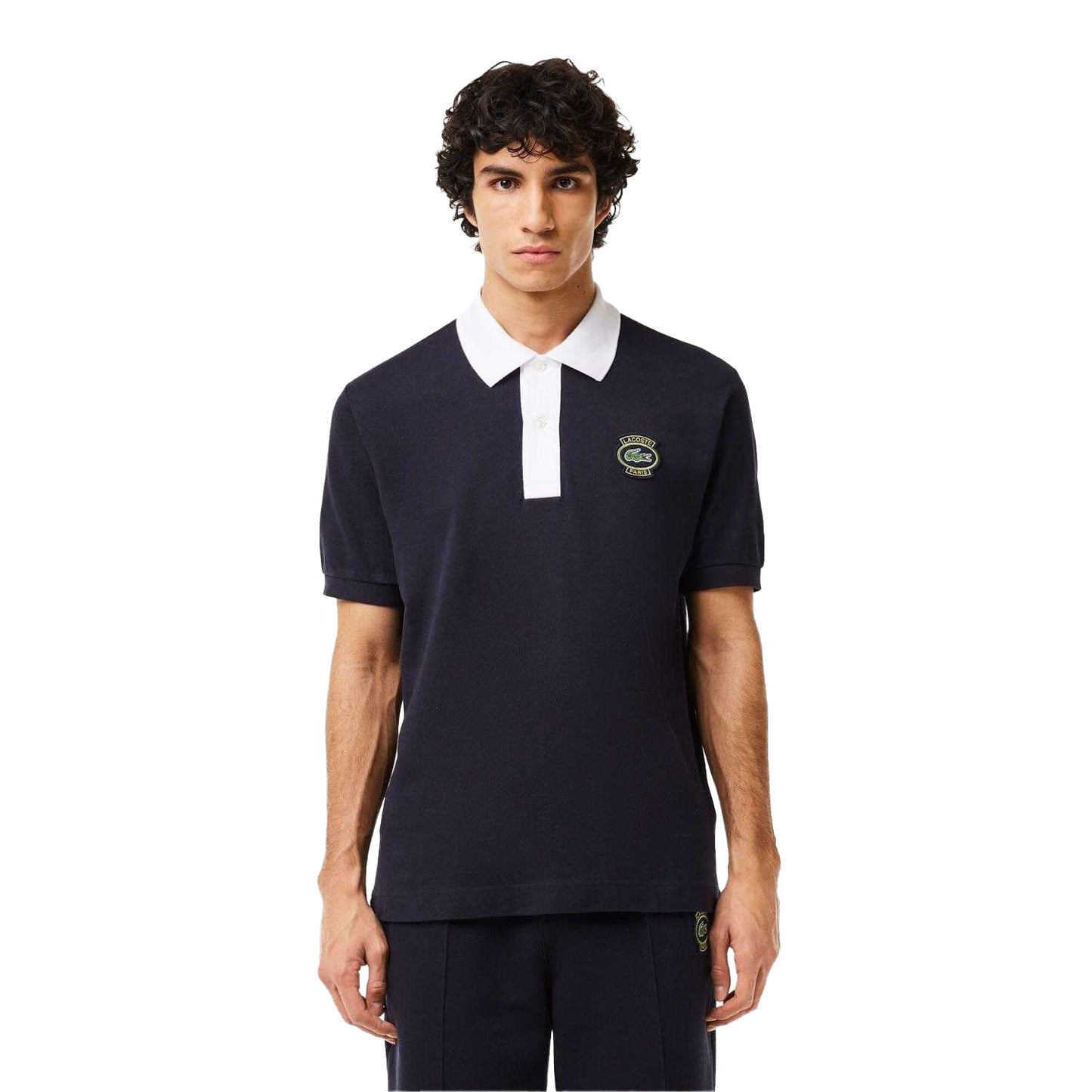 Blue - Side - Lacoste Mens Badge Classic Polo Shirt