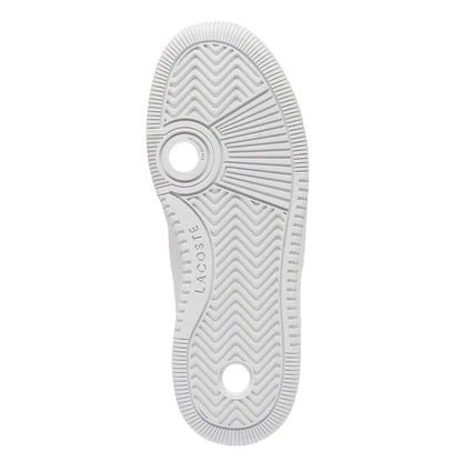 White-Pink - Side - Lacoste Childrens-Kids Set Leather Trainers