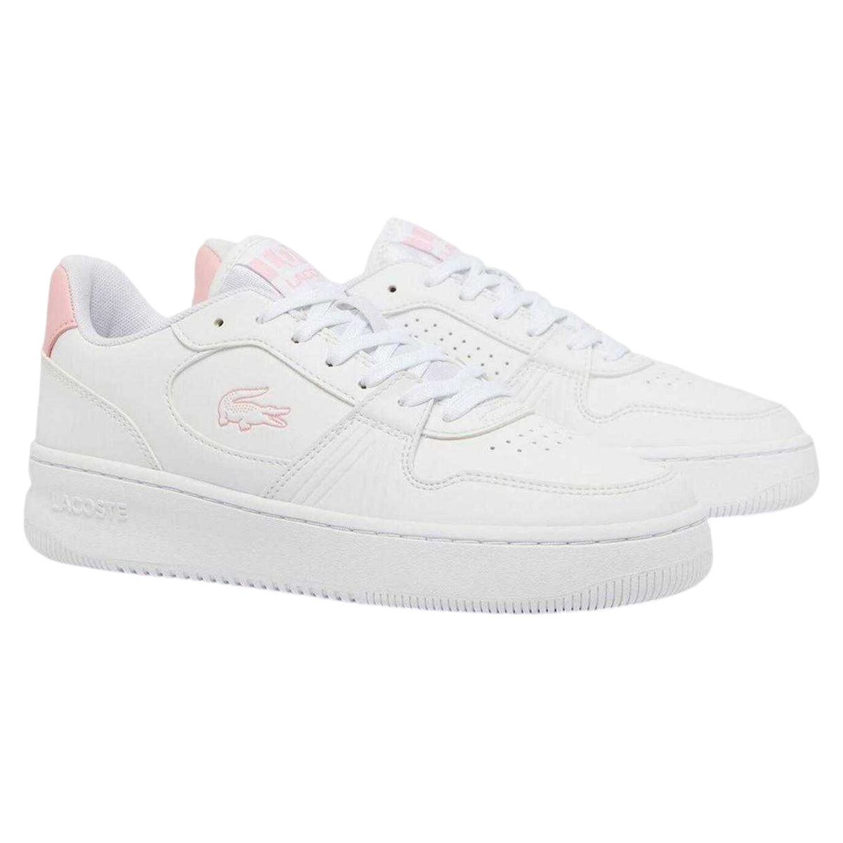 White-Pink - Lifestyle - Lacoste Childrens-Kids Set Leather Trainers