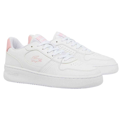 White-Pink - Lifestyle - Lacoste Childrens-Kids Set Leather Trainers