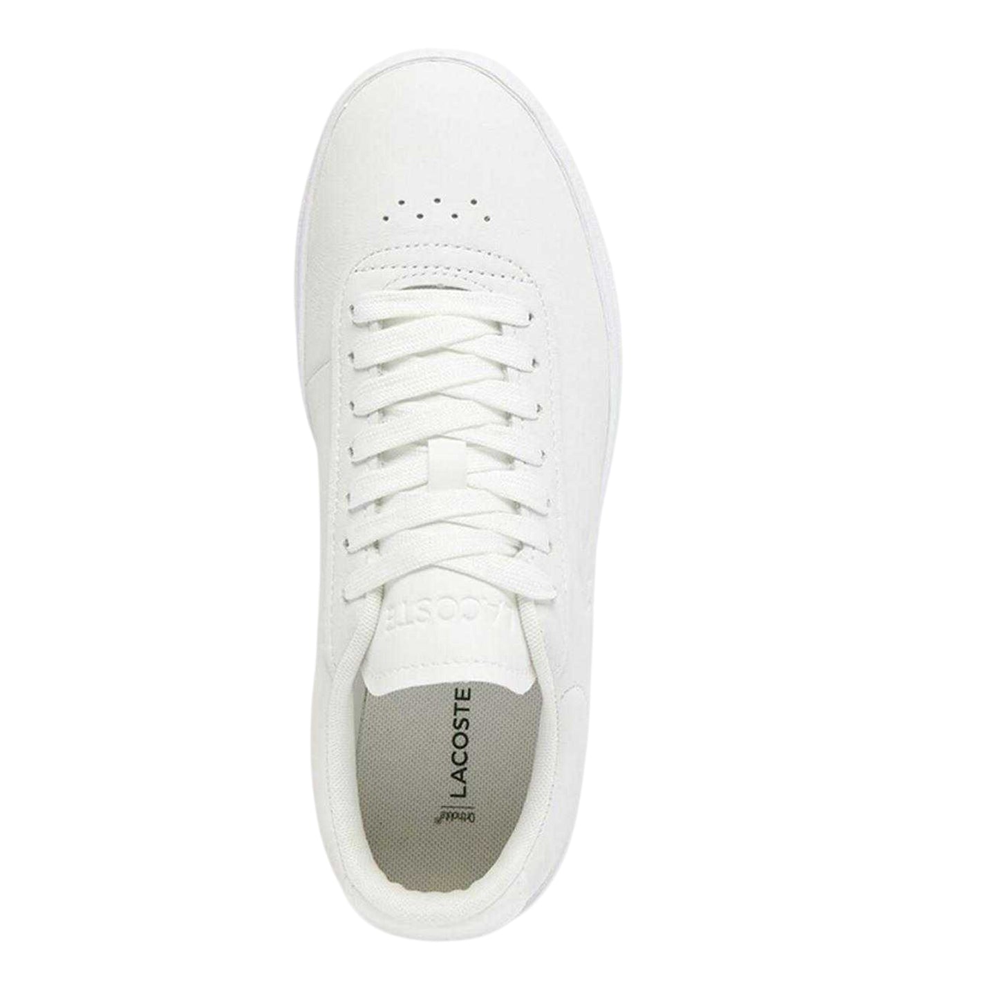 White - Side - Lacoste Womens-Ladies Baseshot Evo Leather Trainers