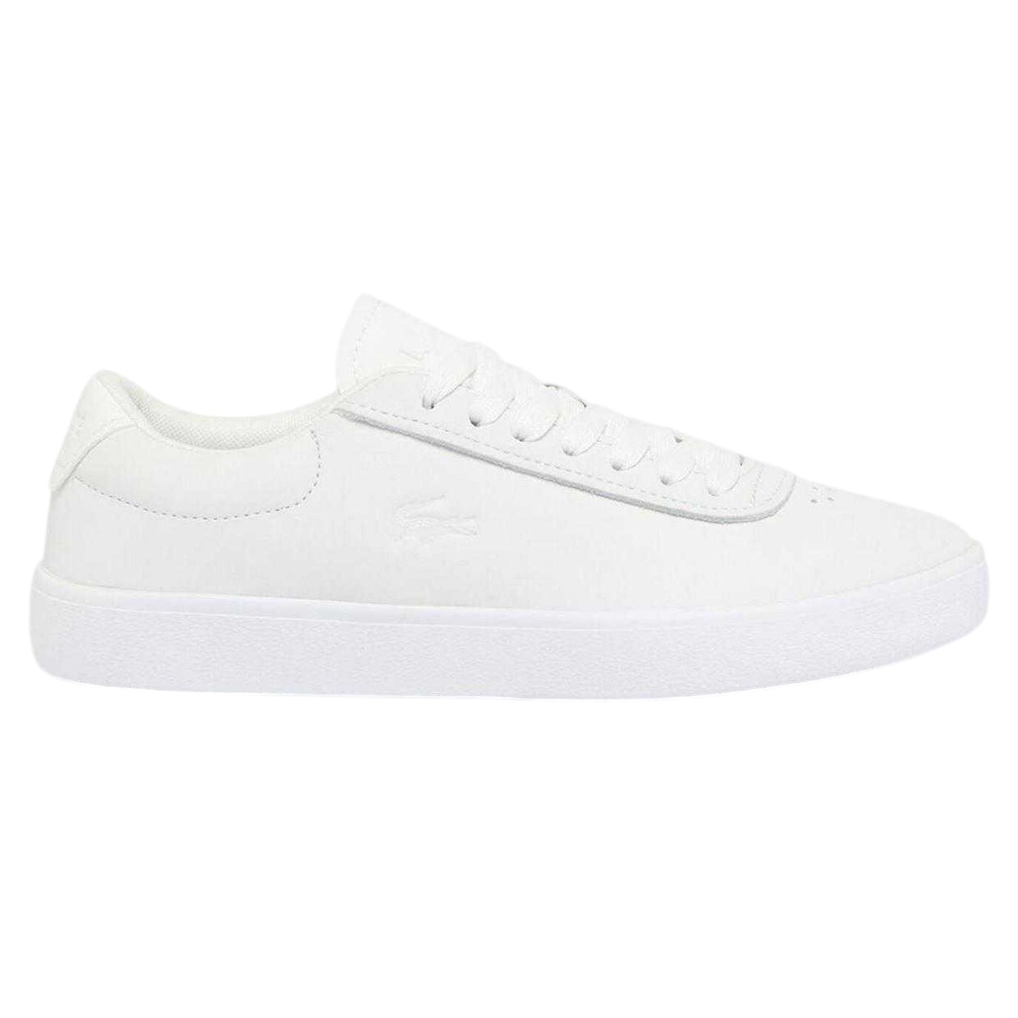 White - Front - Lacoste Womens-Ladies Baseshot Evo Leather Trainers