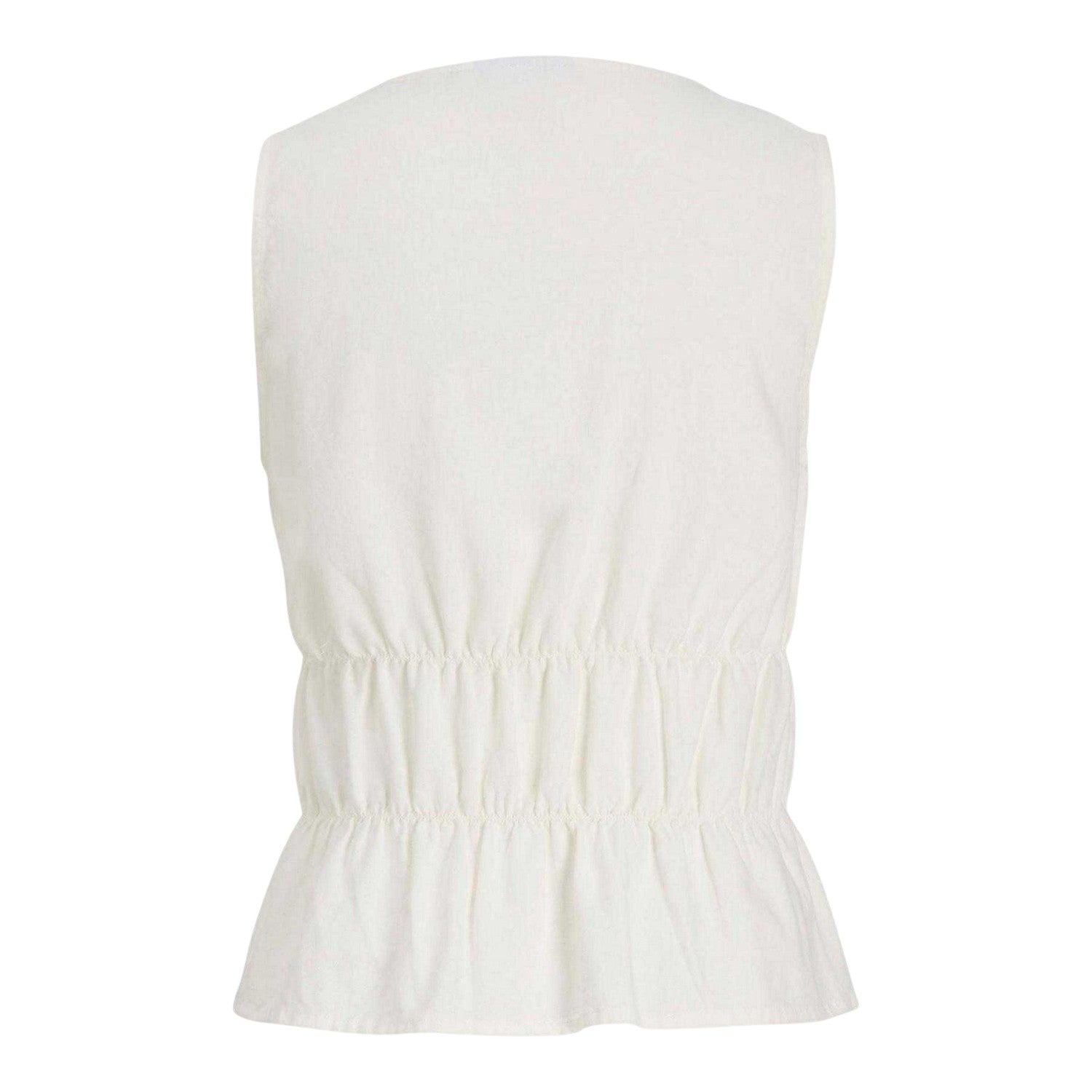 Blanc De Blanc - Back - JJXX Womens-Ladies Linen Front Tie Sleeveless Top