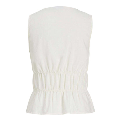 Blanc De Blanc - Back - JJXX Womens-Ladies Linen Front Tie Sleeveless Top