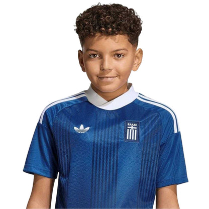 Blue-White - Side - Adidas Childrens-Kids Greece World Cup 2026 Football Jersey