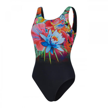Multicoloured - Front - Speedo Womens-Ladies Floral U-Back One Piece Swimsuit