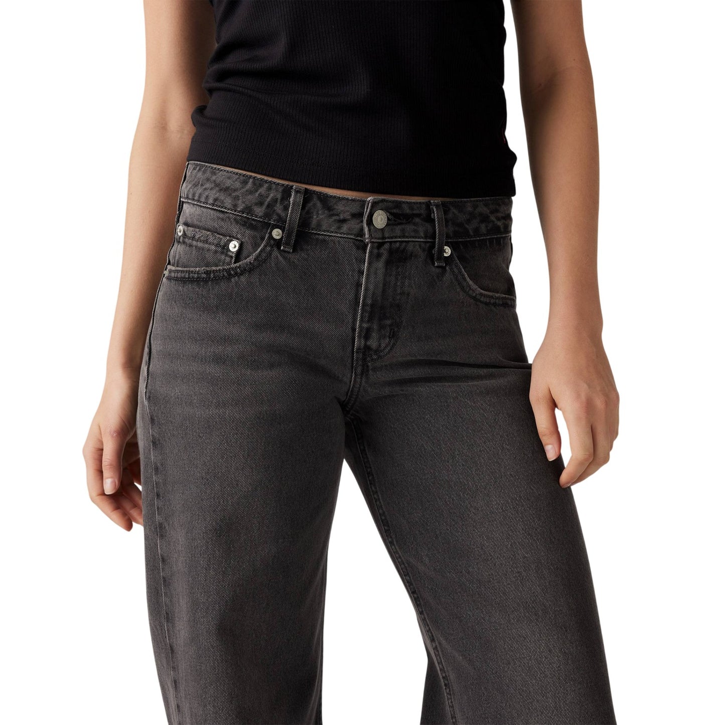 Wish Me Luck - Side - Levis Womens-Ladies Wide Leg Low Rise Jeans