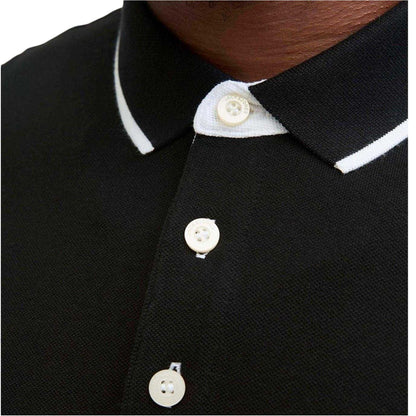 Black - Side - Jack And Jones Mens Paulos Organic Cotton Polo Shirt