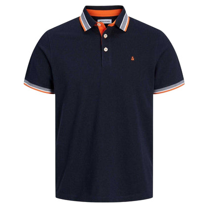 Black-Navy - Front - Jack And Jones Mens Paulos Organic Cotton Polo Shirt