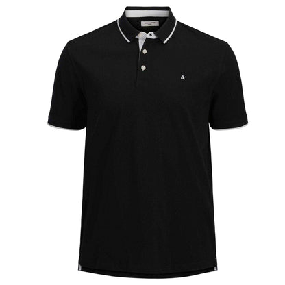 Black - Front - Jack And Jones Mens Paulos Organic Cotton Polo Shirt