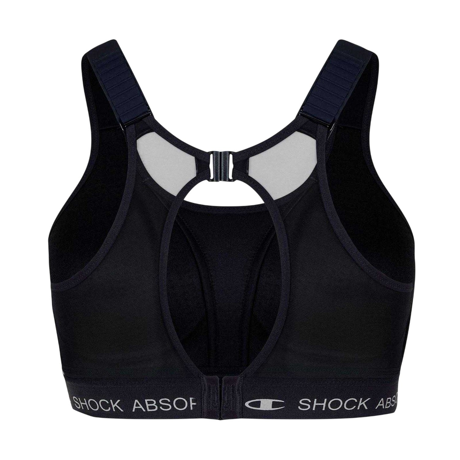 Black - Back - Shock Absorber Womens-Ladies Logo Sports Bra