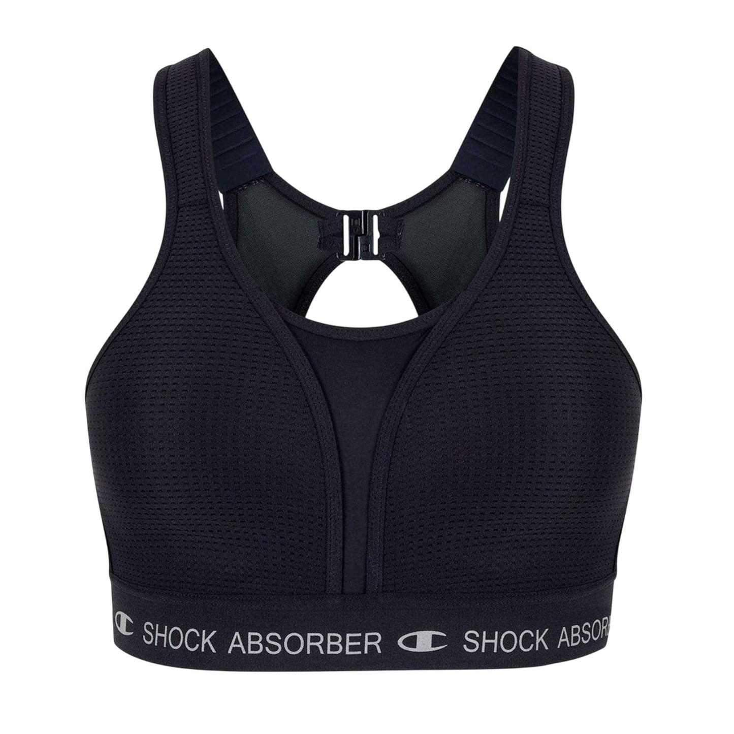 Black - Front - Shock Absorber Womens-Ladies Logo Sports Bra