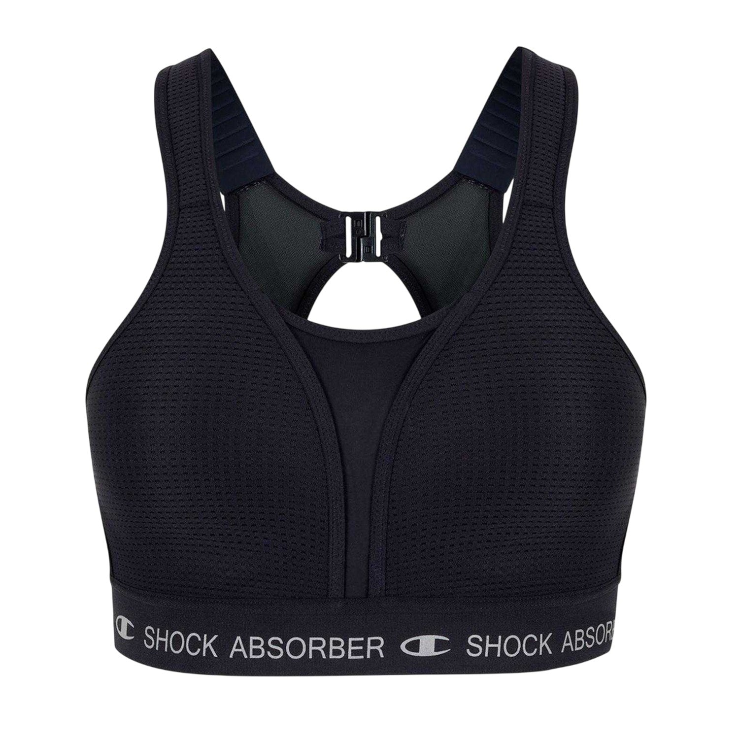 Black - Front - Shock Absorber Womens-Ladies Logo Sports Bra
