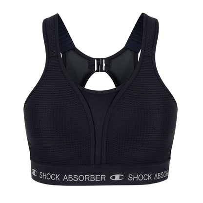 Black - Front - Shock Absorber Womens-Ladies Logo Sports Bra