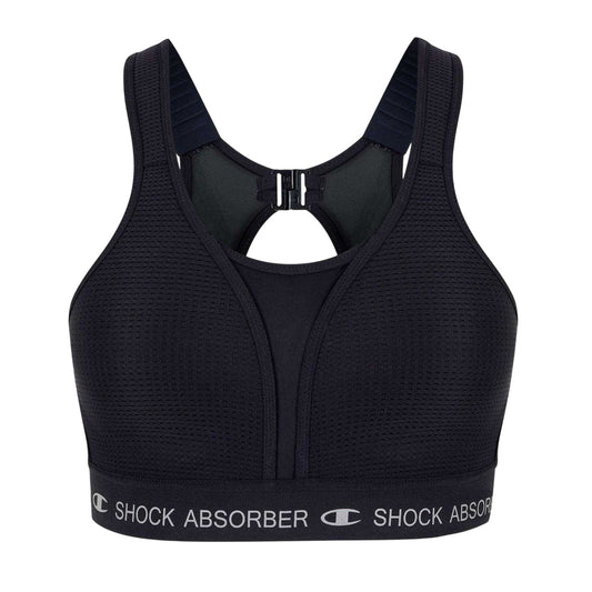 Black - Front - Shock Absorber Womens-Ladies Logo Sports Bra