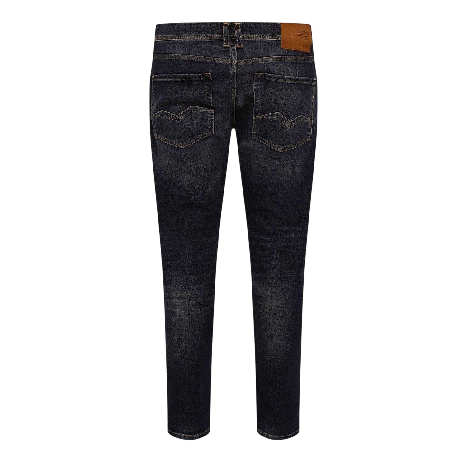 Blue - Back - Replay Mens Anbass Cotton Comfort Jeans