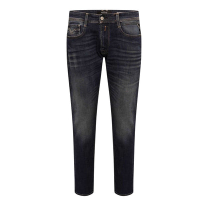 Blue - Front - Replay Mens Anbass Cotton Comfort Jeans