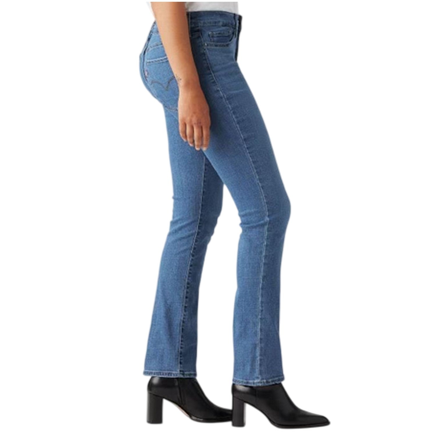 Lapis Gem - Side - Levis Womens-Ladies High Rise Straight Leg Jeans