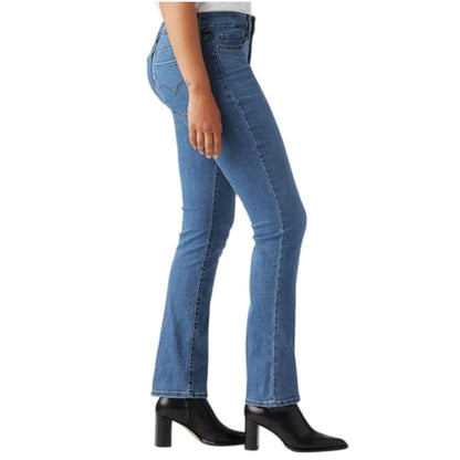 Lapis Gem - Side - Levis Womens-Ladies High Rise Straight Leg Jeans