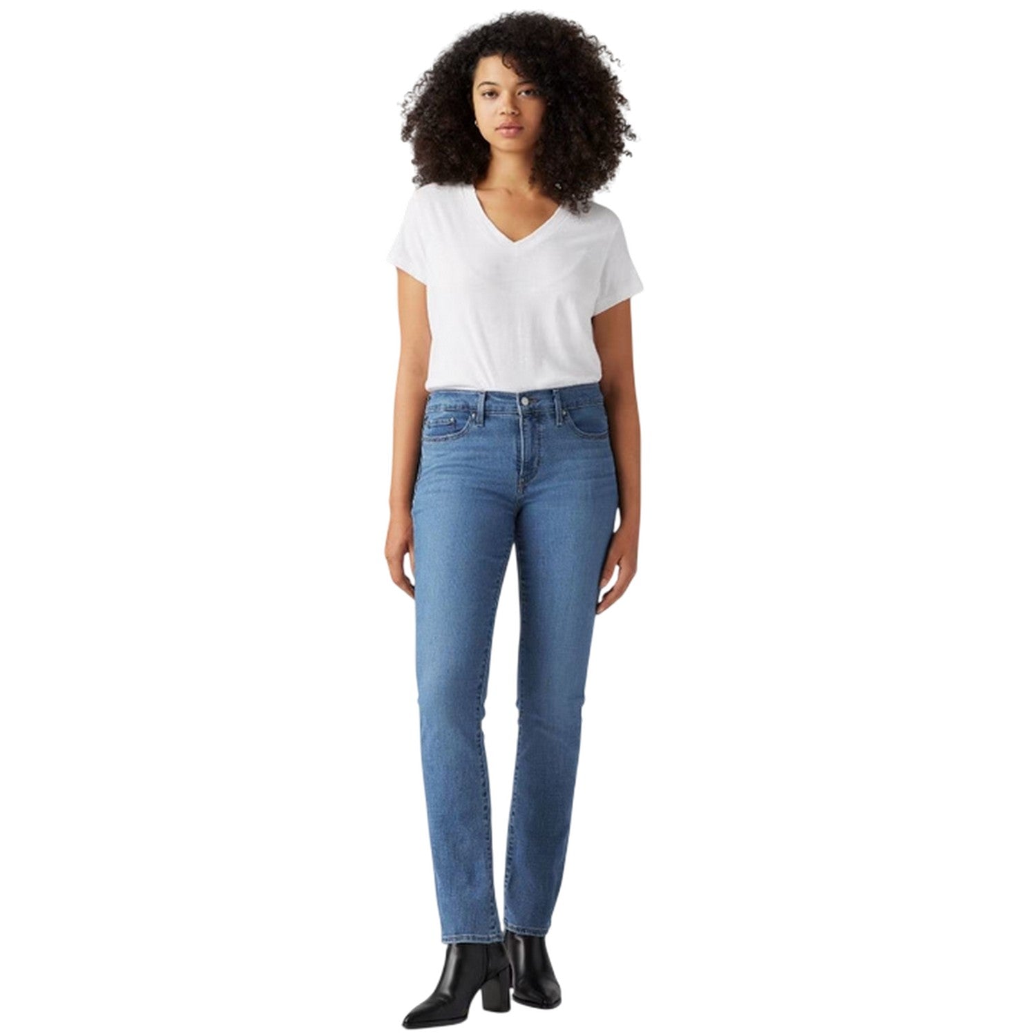 Lapis Gem - Lifestyle - Levis Womens-Ladies High Rise Straight Leg Jeans