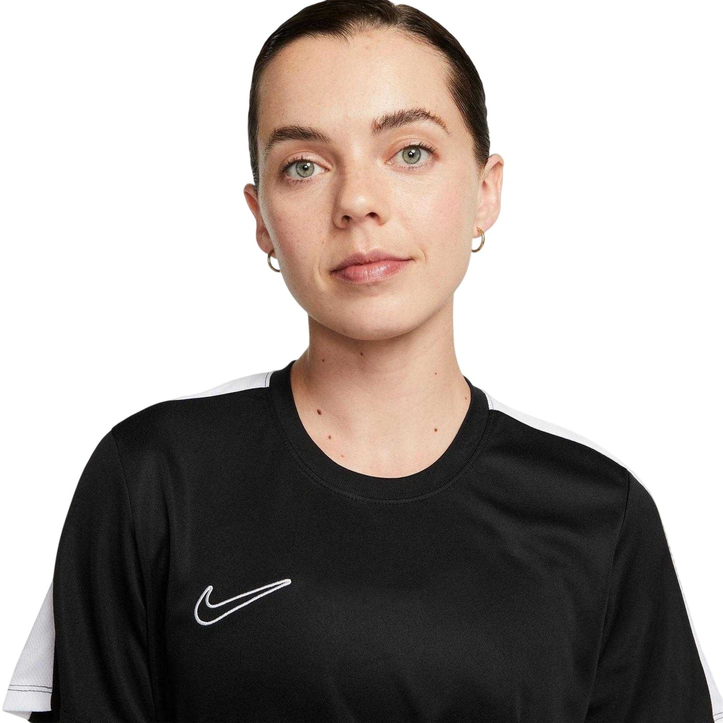 Black-White - Side - Nike Womens-Ladies Logo Dri-FIT Top