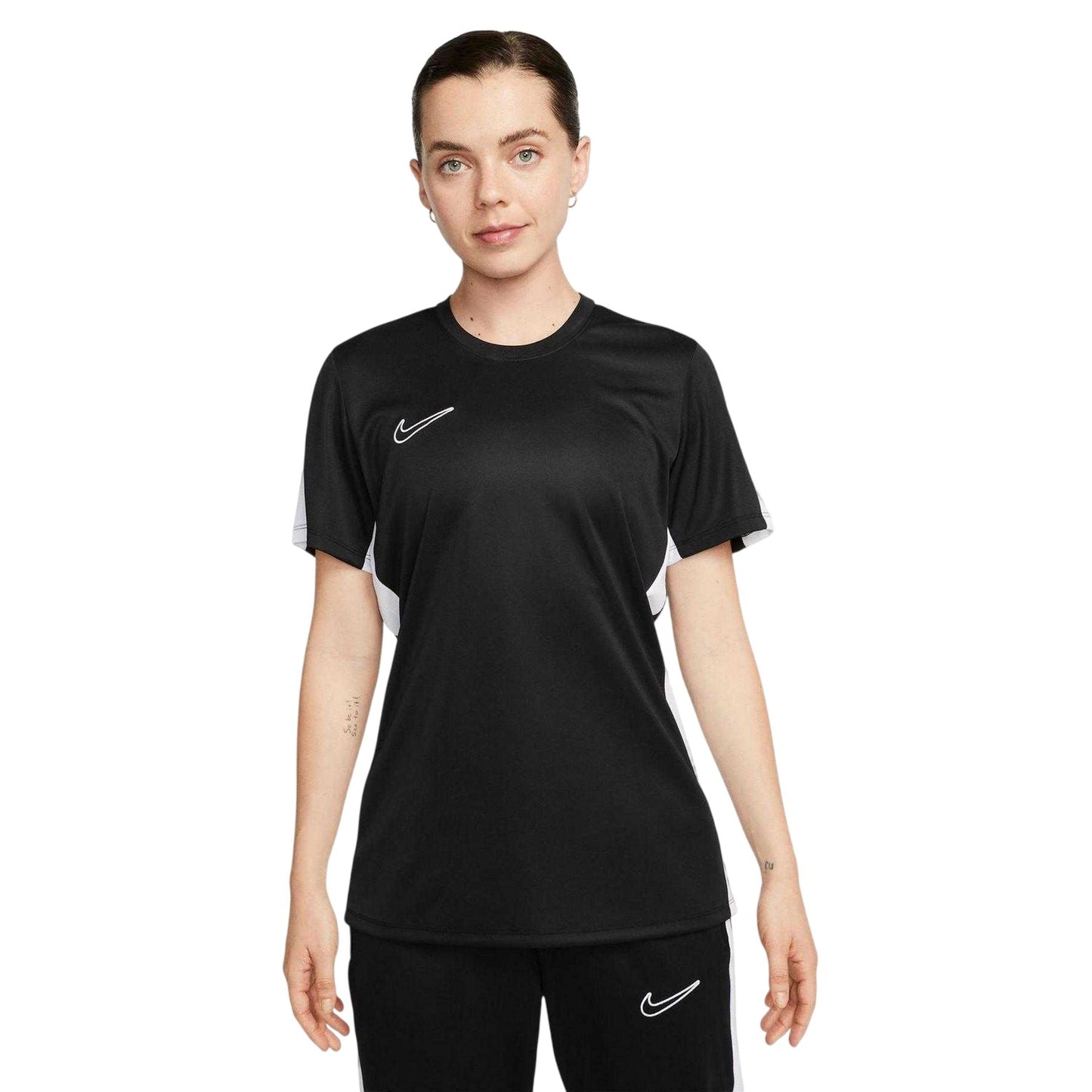 Black-White - Front - Nike Womens-Ladies Logo Dri-FIT Top
