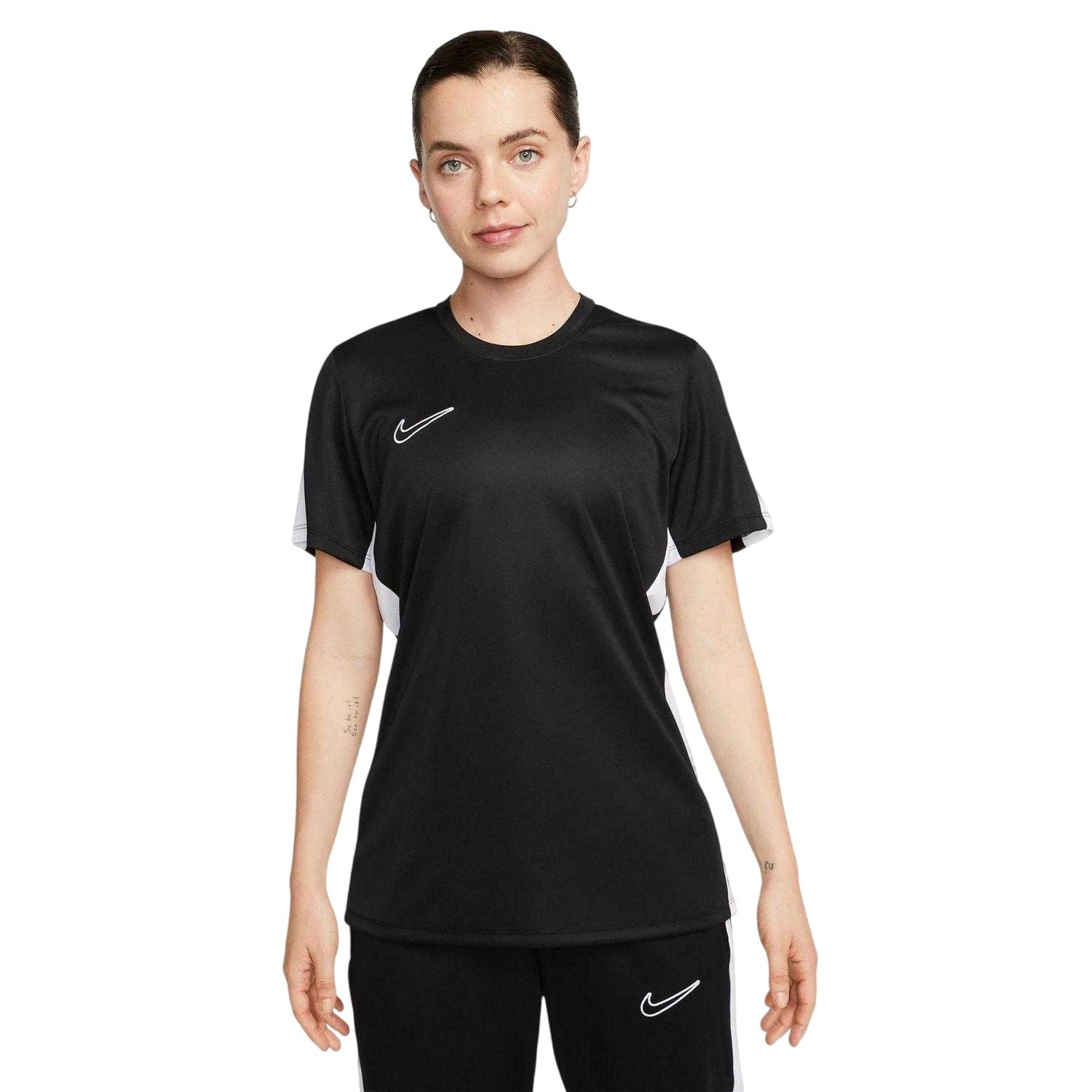 Black-White - Front - Nike Womens-Ladies Logo Dri-FIT Top
