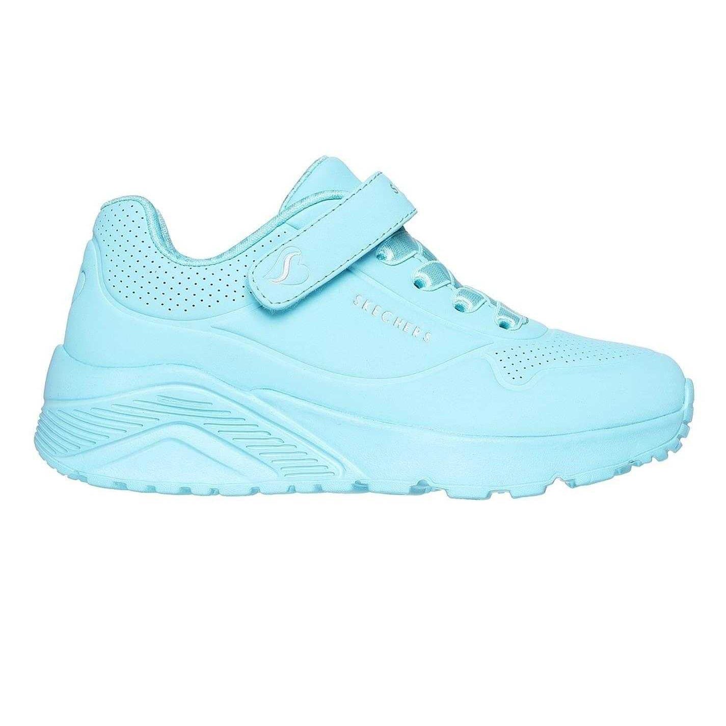 Turquoise - Front - Skechers Childrens-Kids Uno Lite Leather Trainers
