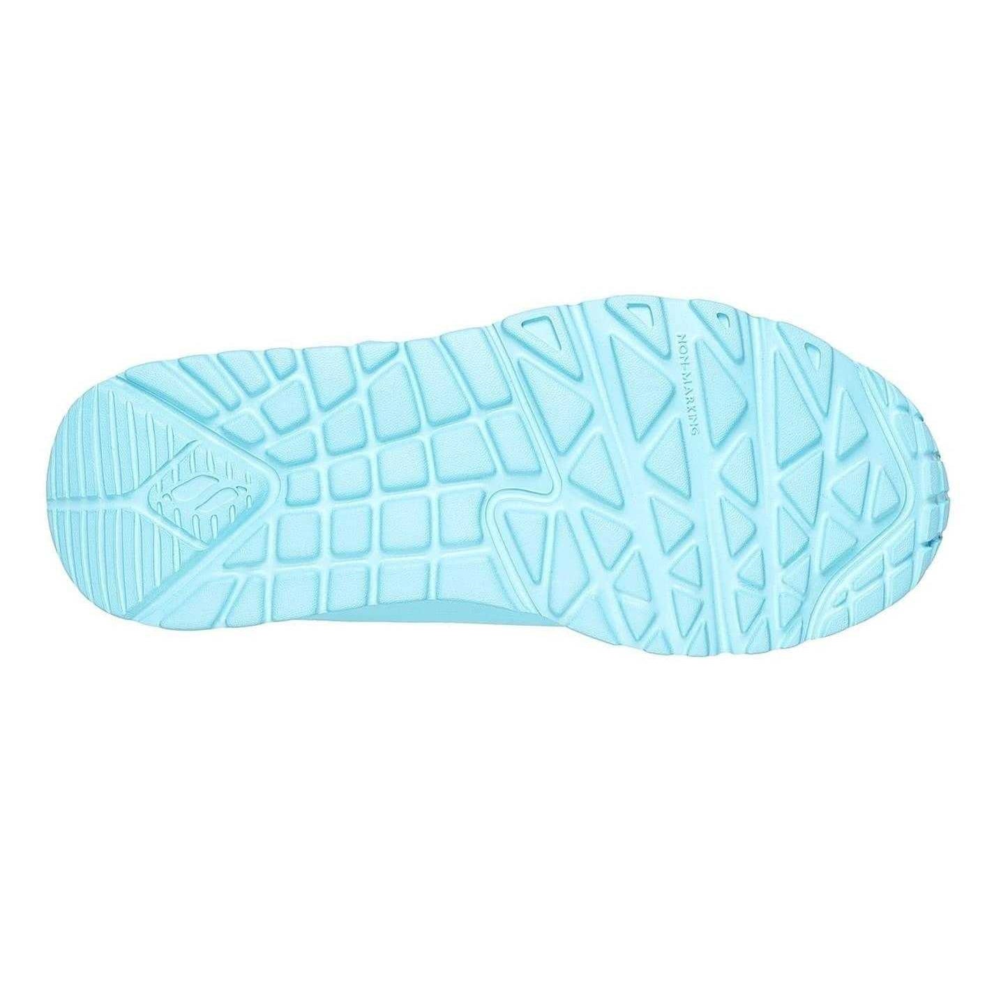 Turquoise - Back - Skechers Childrens-Kids Uno Lite Leather Trainers