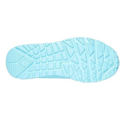 Turquoise - Back - Skechers Childrens-Kids Uno Lite Leather Trainers