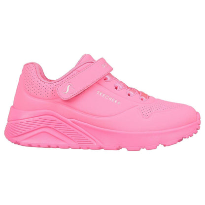 Pink - Front - Skechers Childrens-Kids Uno Lite Leather Trainers