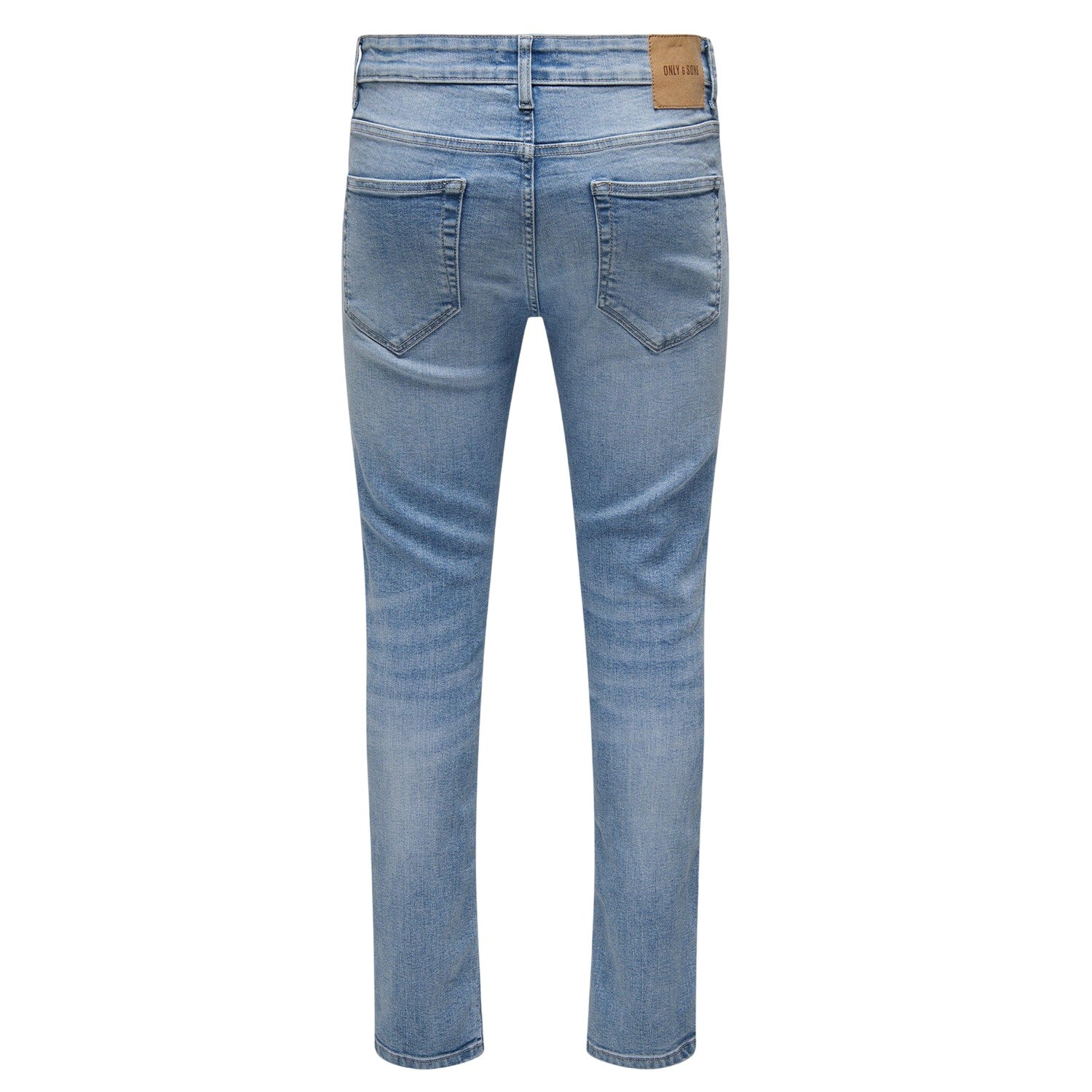 Blue Denim - Back - Only Mens Denim Plain 5 Pockets Slim Jeans